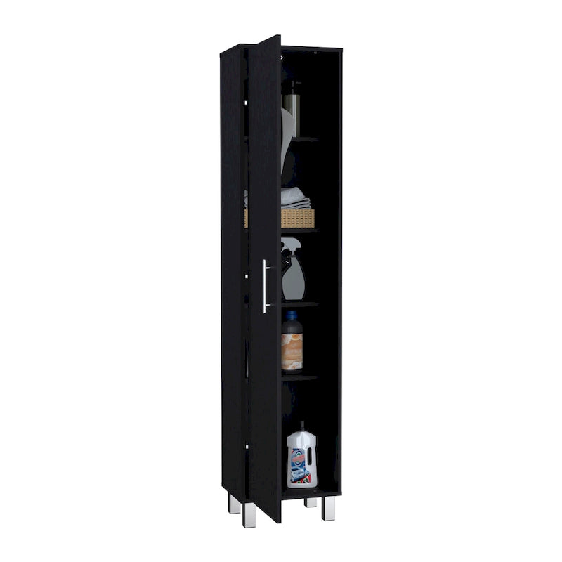 70 Tall Storage Cabinet Broom Closet with Broom Hangers,and Four Shelves