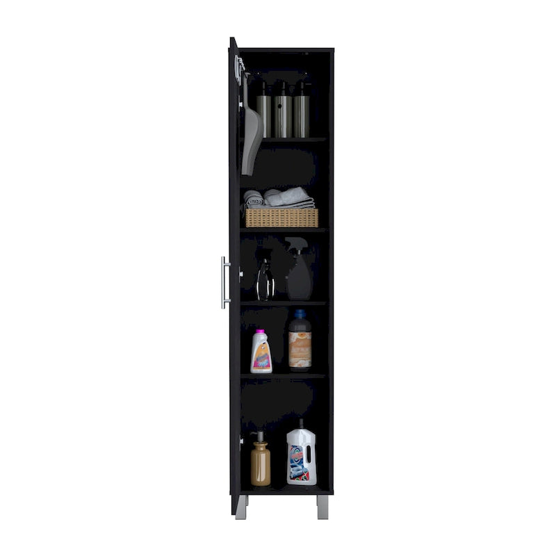 70 Tall Storage Cabinet Broom Closet with Broom Hangers,and Four Shelves