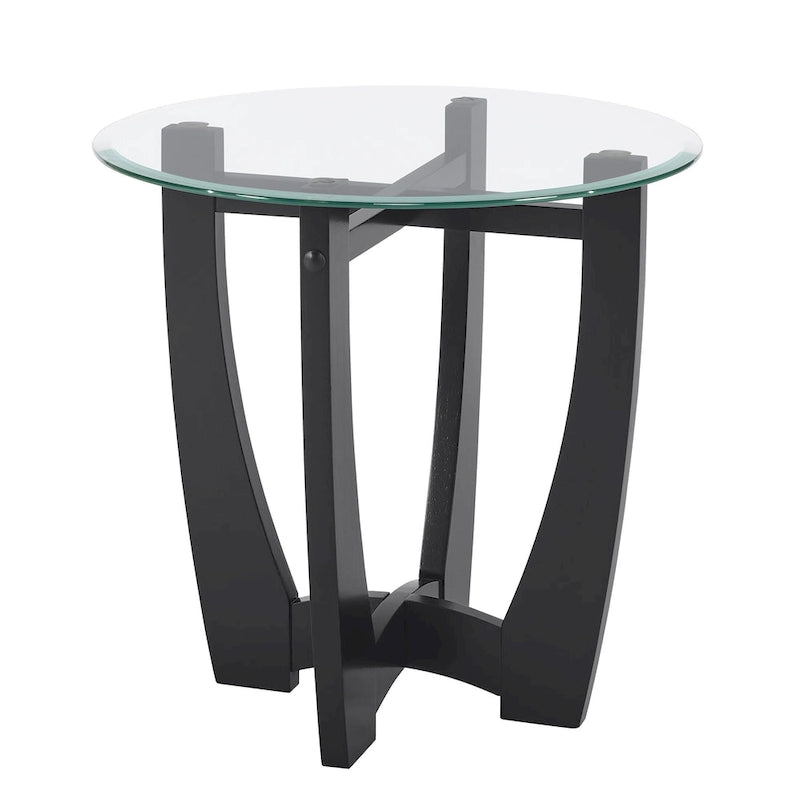 23.5 Inch Round Glass Coffee Table