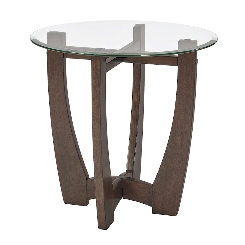 23.5 Inch Round Glass Coffee Table