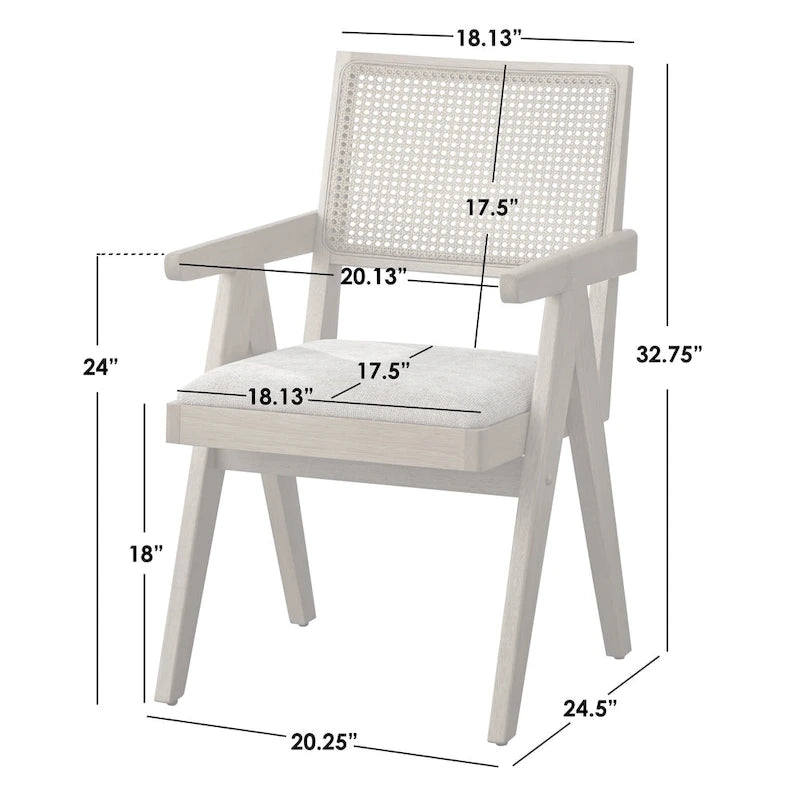 Lifestorey Baywood 5-Piece Solid Wood Armchair Dining Set