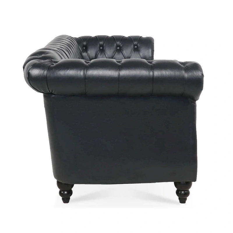 Naro Mid-Century 84 Modern 3 Seater Chesterfield Sofa Couches by Christopher Knight Home