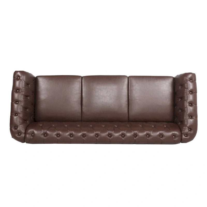 Naro Mid-Century 84 Modern 3 Seater Chesterfield Sofa Couches by Christopher Knight Home