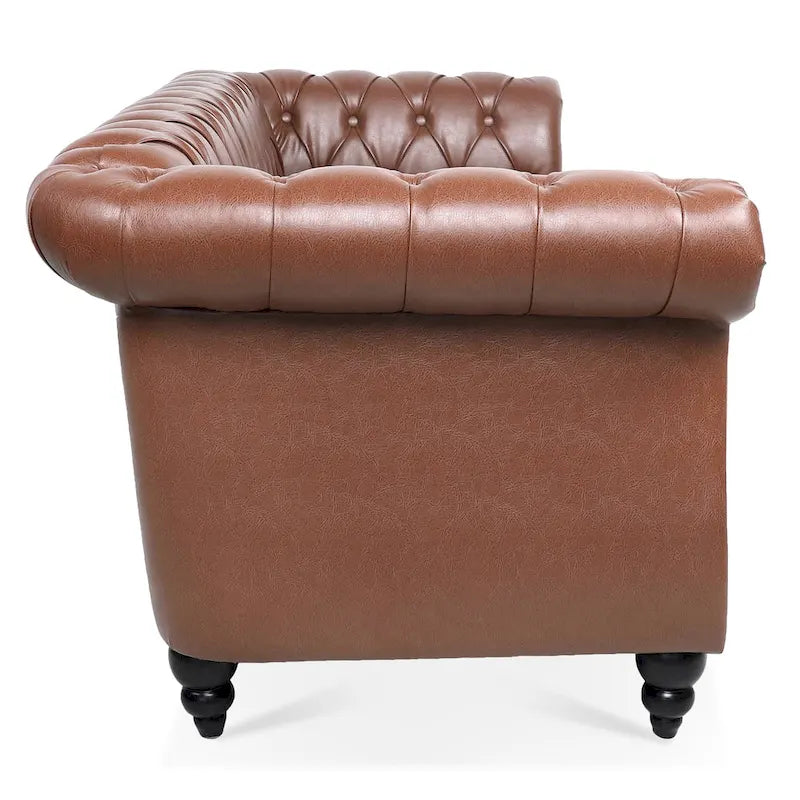 Naro Mid-Century 84 Modern 3 Seater Chesterfield Sofa Couches by Christopher Knight Home