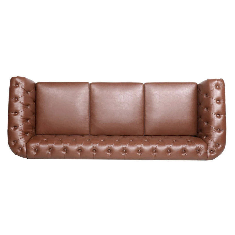 Naro Mid-Century 84 Modern 3 Seater Chesterfield Sofa Couches by Christopher Knight Home