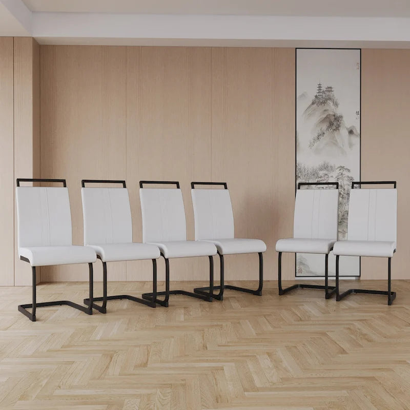 High Back Upholstered Side Chair with C-shaped Tube