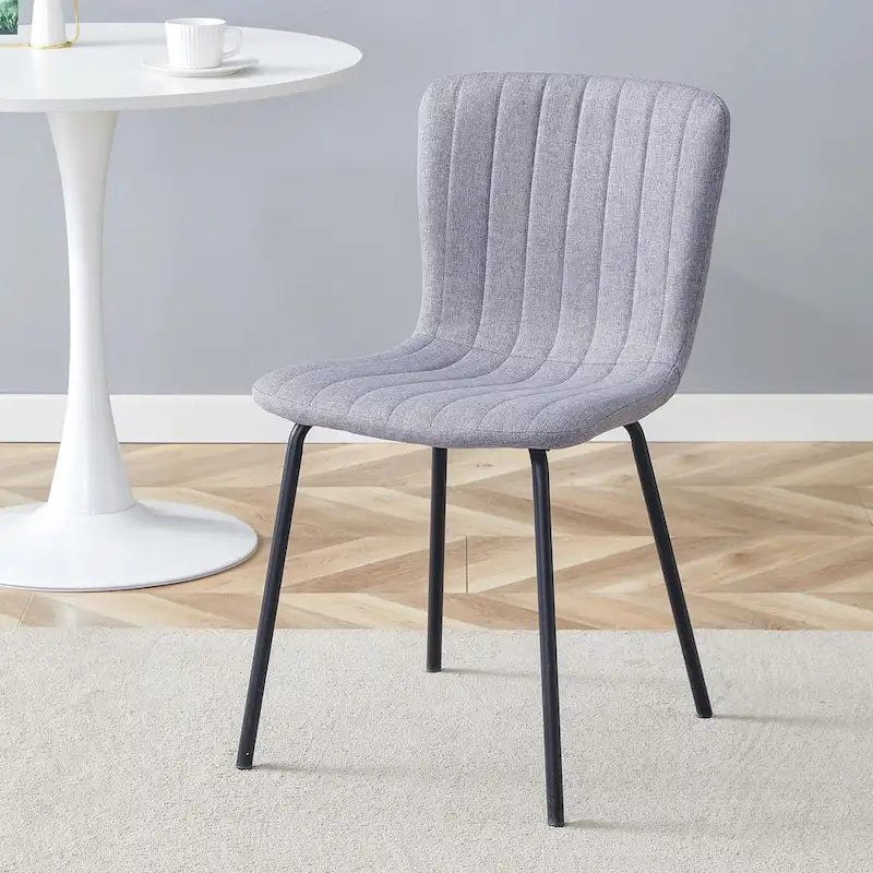Classic Dining Chair Set of 4, Kitchen Armless Side Chair, Interior Decoration Chair with Metal Legs for Dining Room