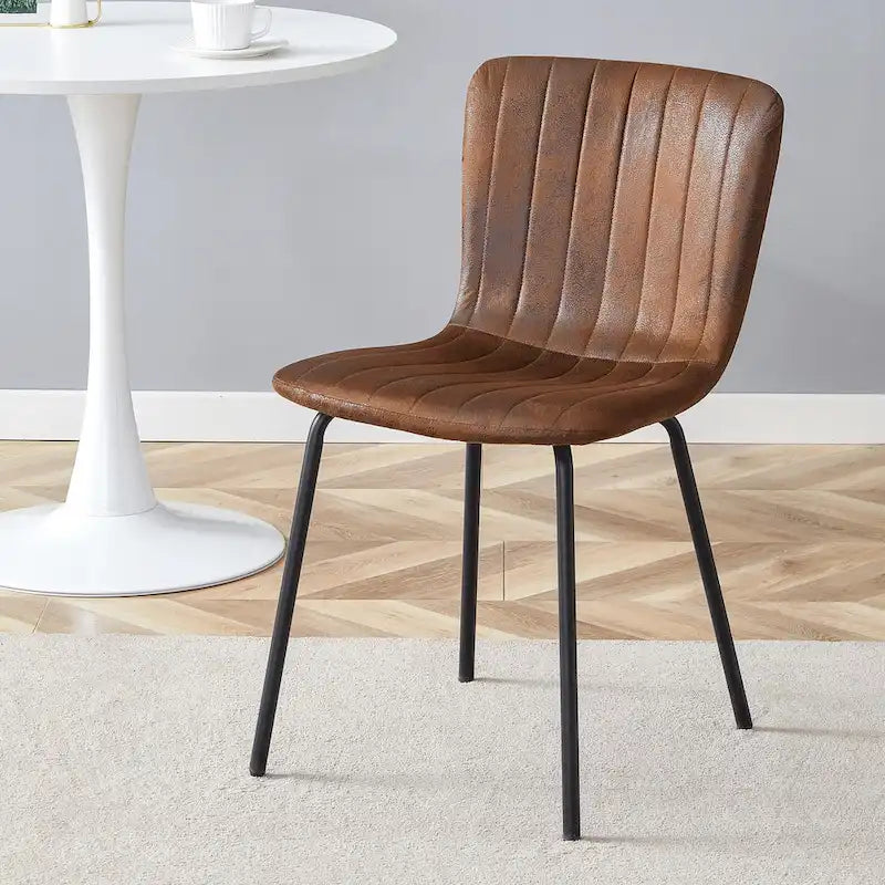 Classic Dining Chair Set of 4, Kitchen Armless Side Chair, Interior Decoration Chair with Metal Legs for Dining Room