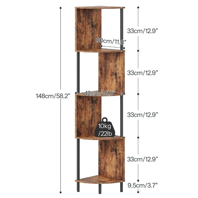 Corner Shelf Stand - 11.8D x 11.8W x 58.2H