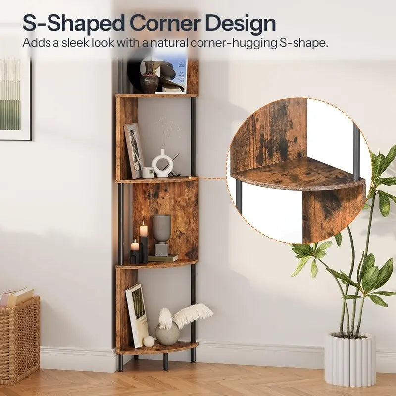 Corner Shelf Stand - 11.8D x 11.8W x 58.2H