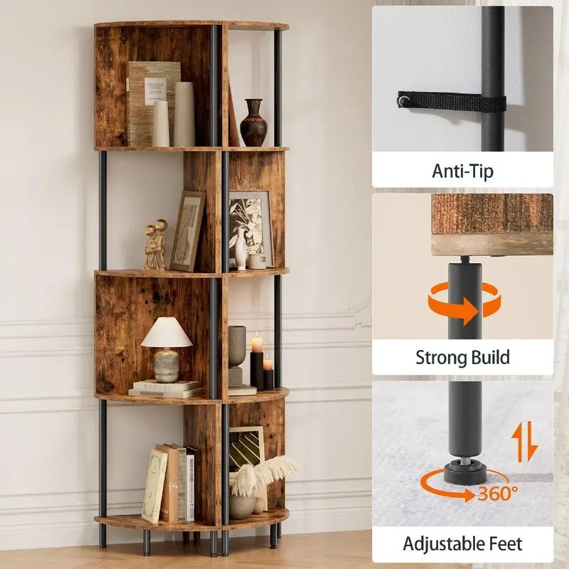 Corner Shelf Stand - 11.8D x 11.8W x 58.2H