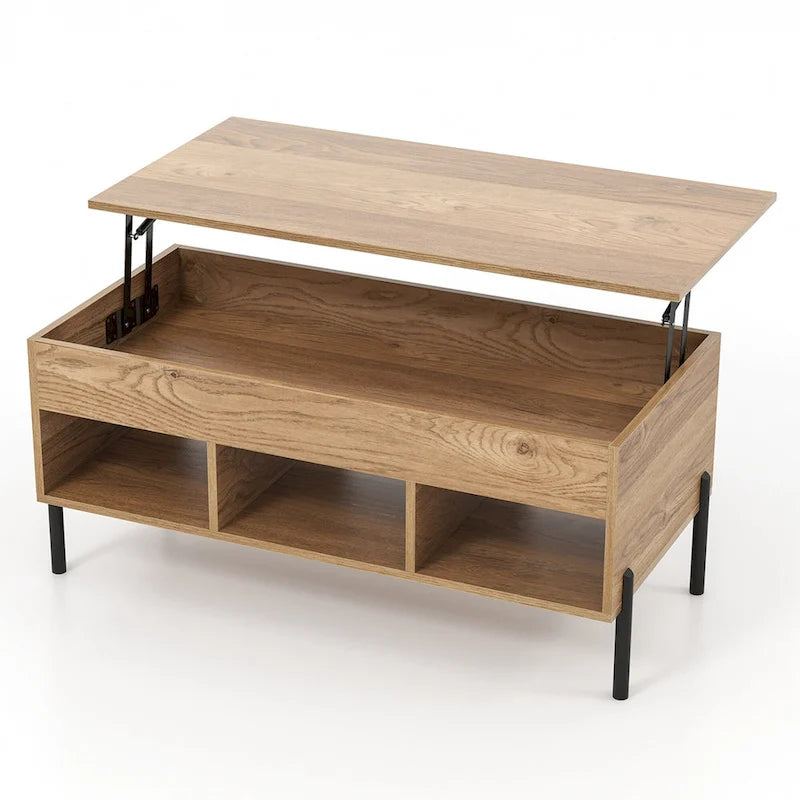Costway Lift Top Coffee Table with Storage Compartment & 3 Open - See Details