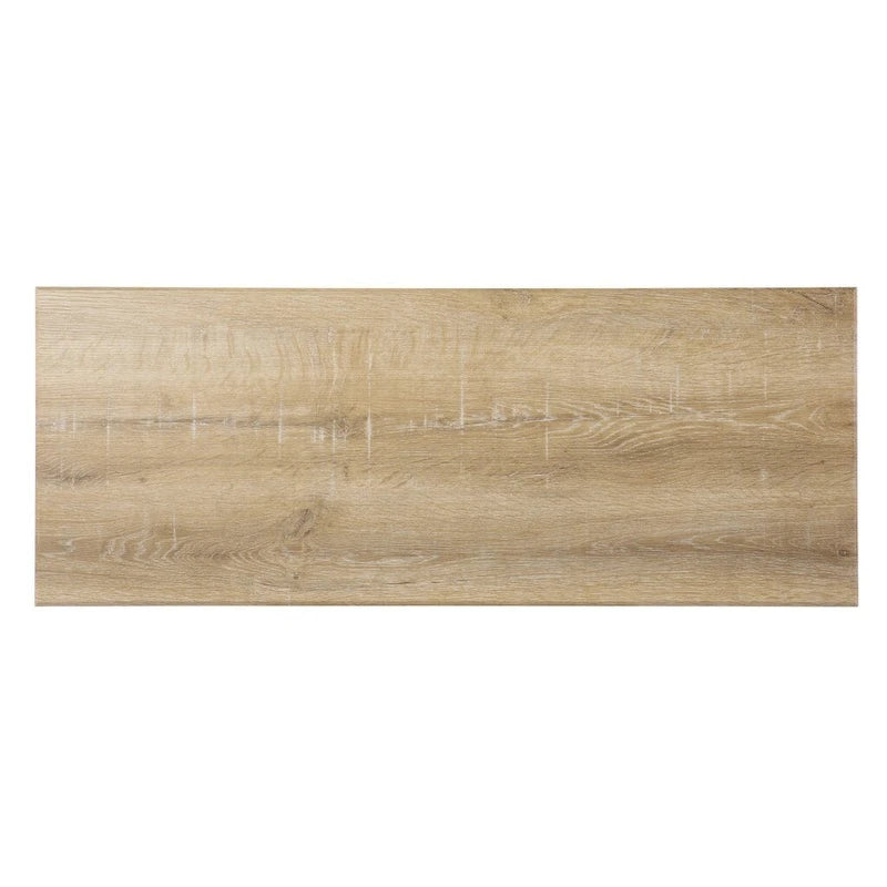Natural Wood Rectangular Console Table with Floor Shelf and 2 Shelves - 42 L x 15.75 W x 28.5 H