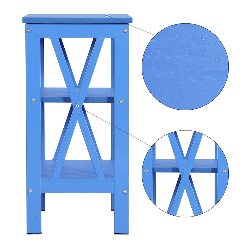 Modern Nightstand with 3-Tier Storage Shelves, Nightstands Set of 2