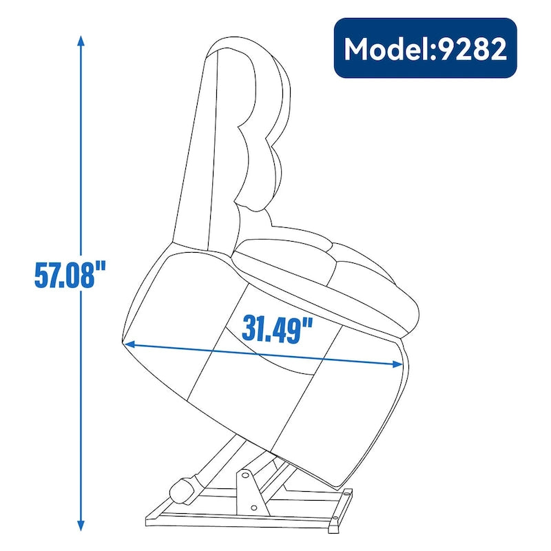Dual Motor Power Lift Recliner Chair with Massage and Heat for Elderly People, Large Lazy Single Boy Recliners with Power-Remote