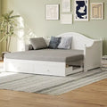 Wooden Daybed with 2 Storage Drawers, Twin Size Storage Platform Bed - Twin Size Extendable Day-bed Pop-up Trundle Bed, Sofa Bed