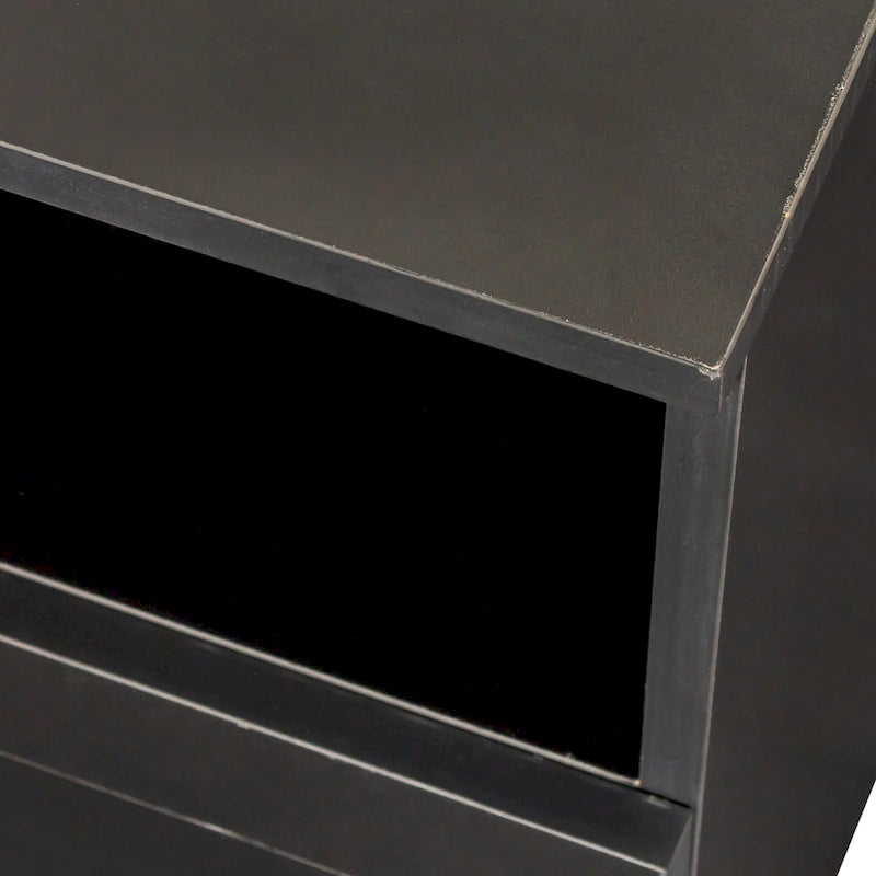Black 70.87 TV Stand with 3 Open Storage Spaces and 3 Drawers for Living Room