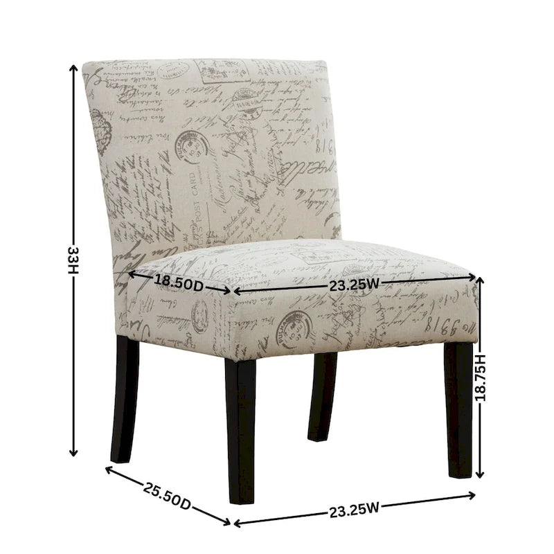 Modern 25.5 Upholstered Accent Chair with Wood Legs for Living Room