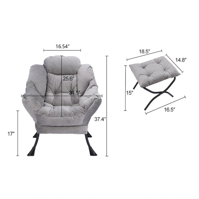 Green 22.35 Tufted Lounge Chair with Side Pocket