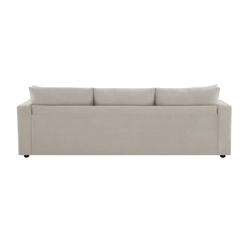 100.4 L-Shaped Polyester Sectional Sofa with 4-Seat Convertible Couch and Ottoman & Pocket Spring Cushions (300lb Capacity)