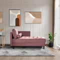 Pink 64 Velvet Tufted Chaise Lounge Chair