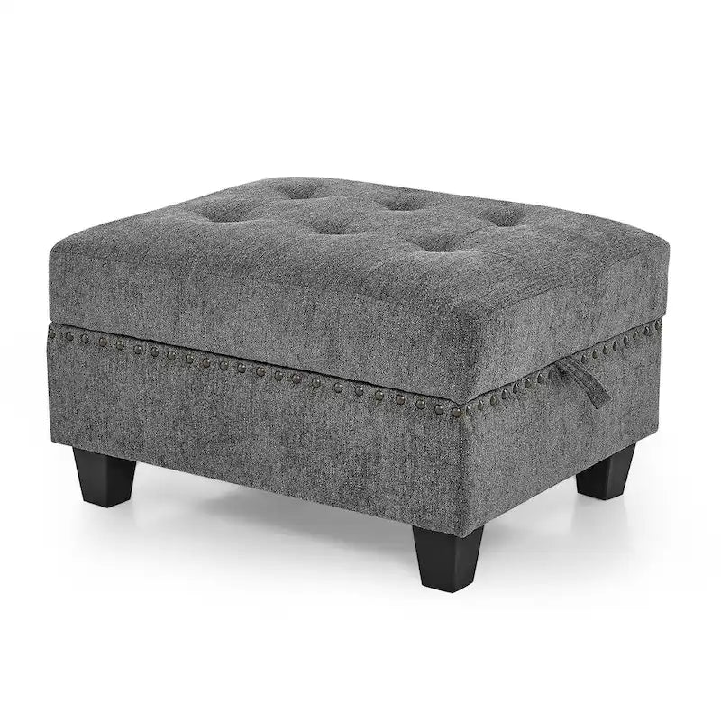 Grey 116 L-Shaped 6-Seat Sofa with Chairs and Storage