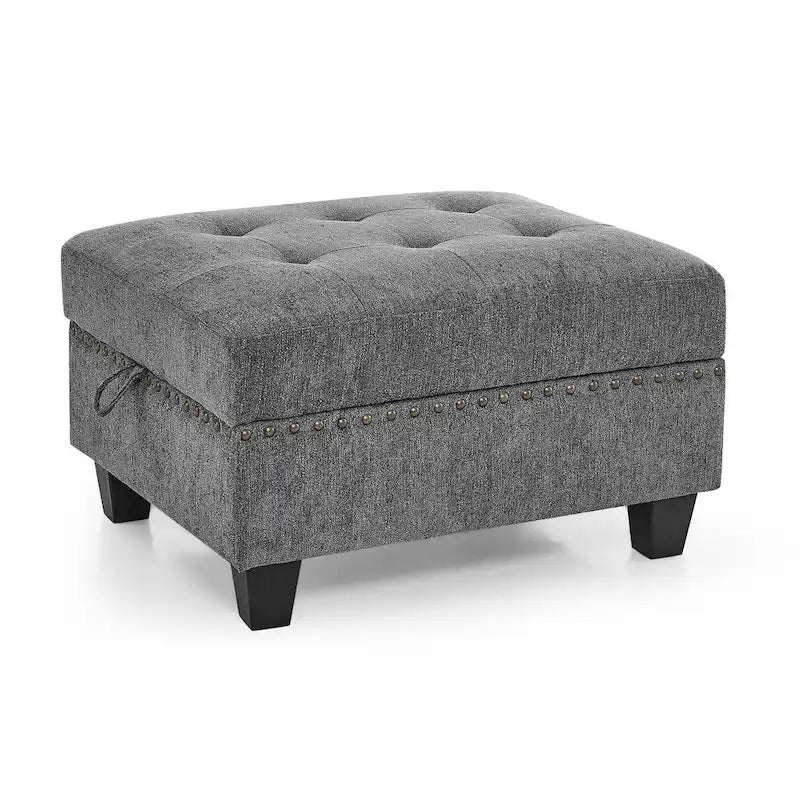 Grey 116 L-Shaped 6-Seat Sofa with Chairs and Storage