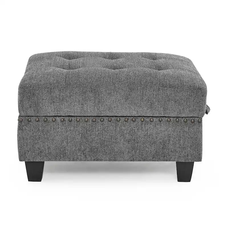 Grey 116 L-Shaped 6-Seat Sofa with Chairs and Storage