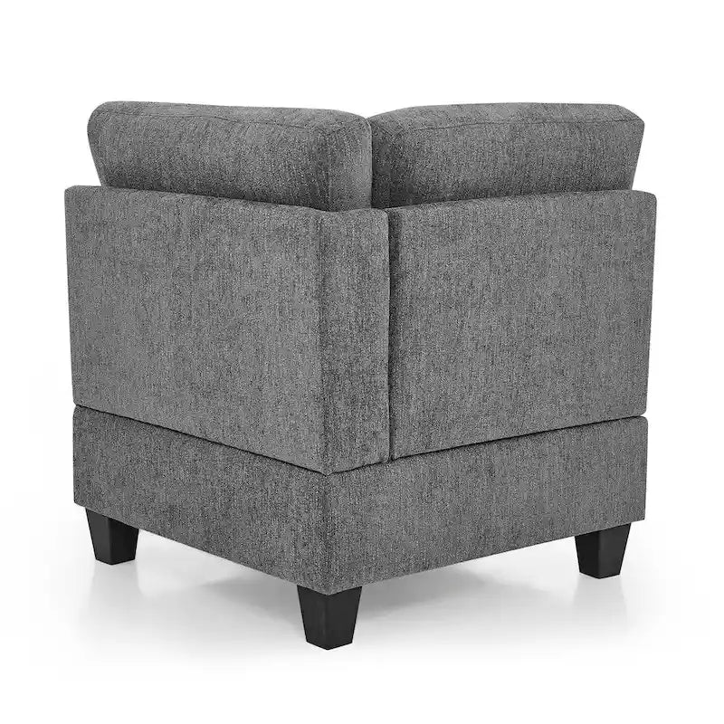 Grey 116 L-Shaped 6-Seat Sofa with Chairs and Storage