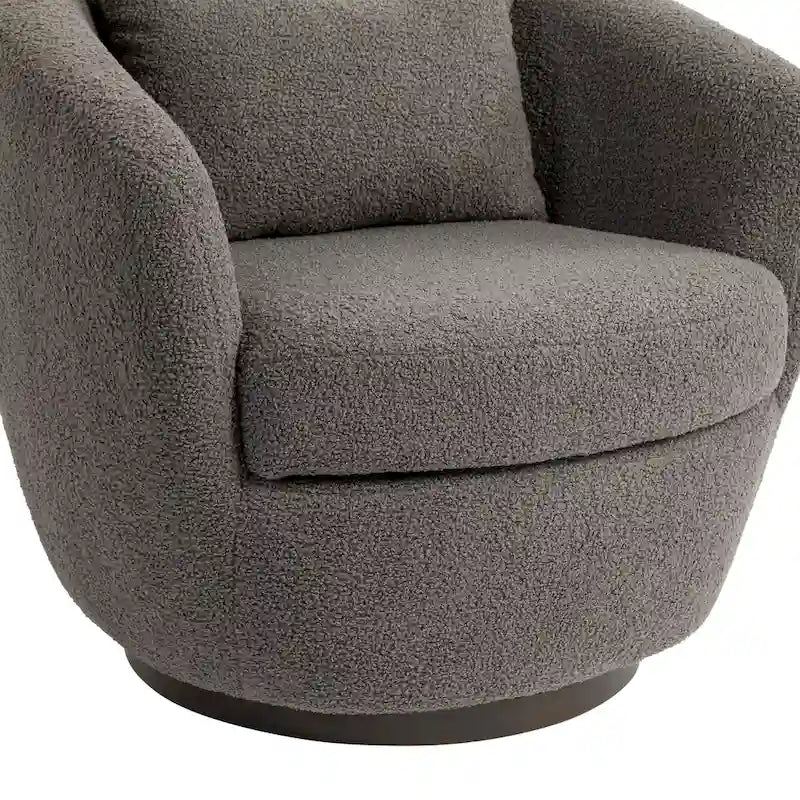 Grey 37.2 Swivel Barrel Chair with Storage