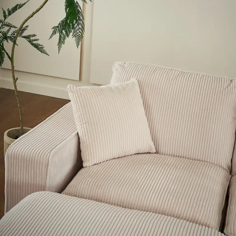 White 118.1 Luxurious U-Shaped 6-Seater Sofa