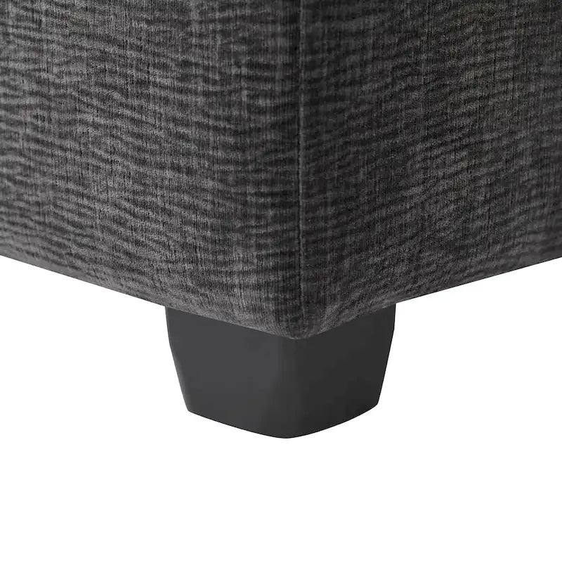 Black 84 Modular Chenille 5-Seat Corner Sectional Sofa Set with 2 Pillows, Ideal for Living Room or Apartment Use