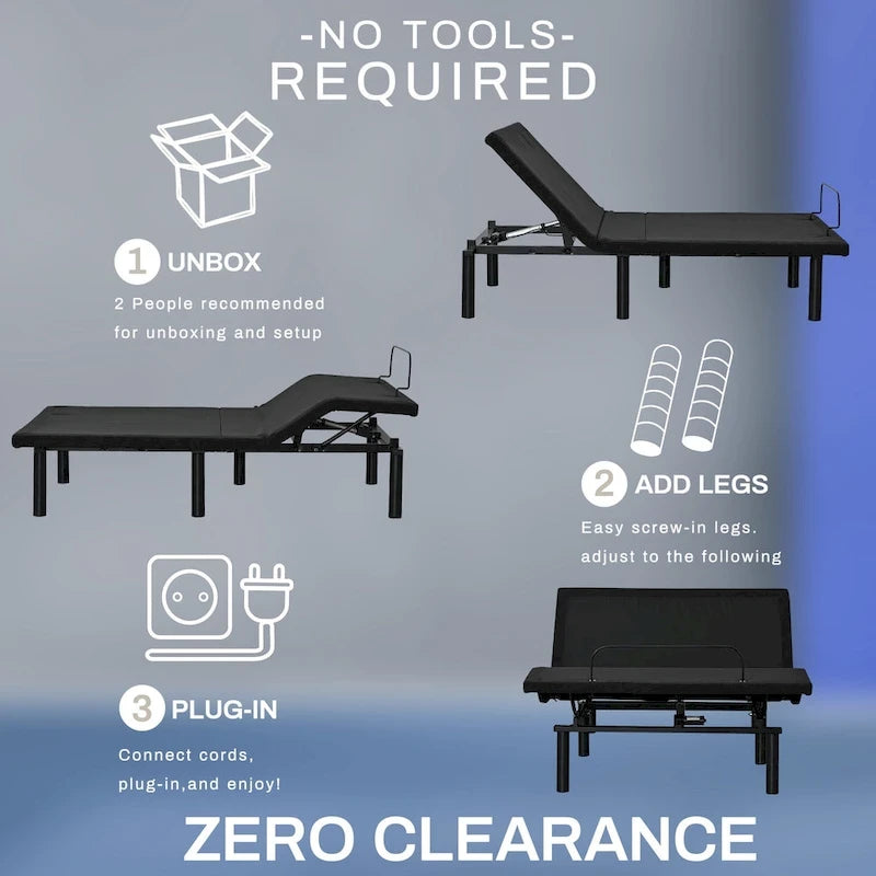 Adjustable Electric Bed Base with Remote Control
