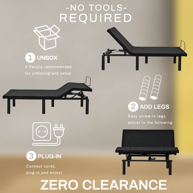 Adjustable Electric Bed Base with Remote Control
