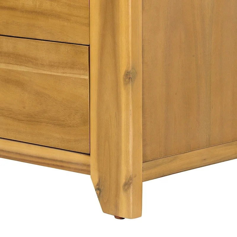 5-Drawer Solid Wood Vertical Chest with Metal Handle for Bedroom, Living Room
