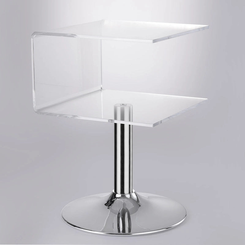 Modern Acrylic Clear Side Table C-shaped End Table - 23.6H x 15.8W x 15.8L