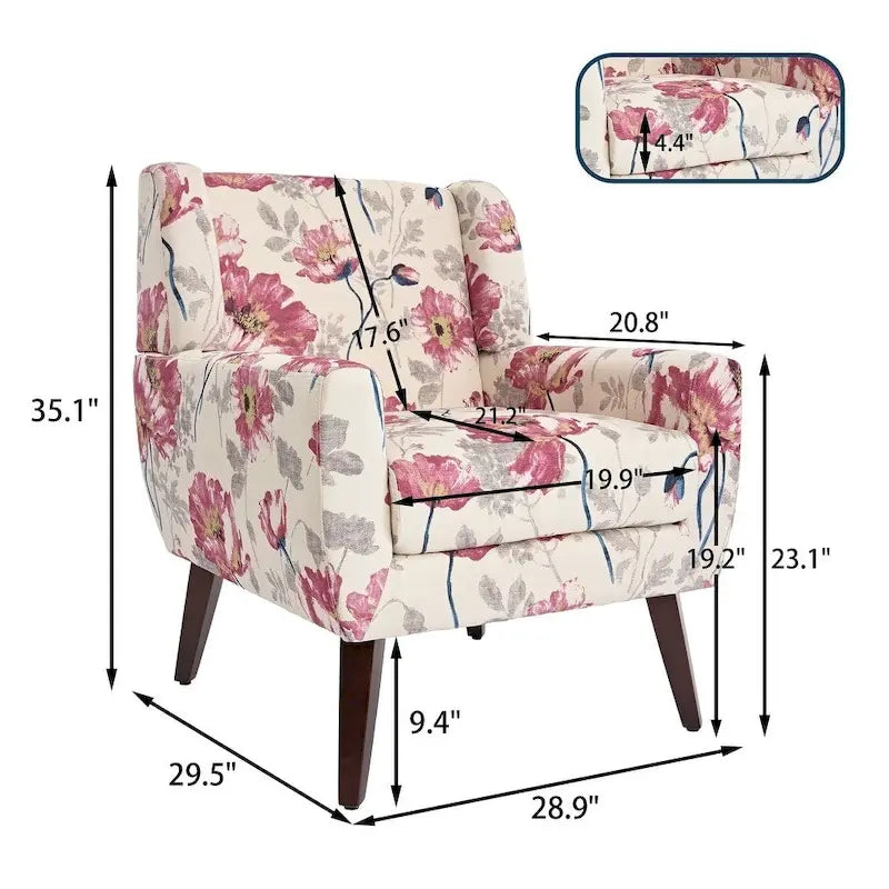 Modern Accent Armchair Comfy Accent Chair For Living Room/Bedroom