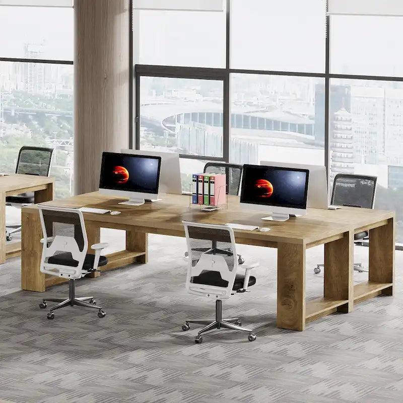 2 Person Desk, 86 Extra Long Desk, Double Computer Desk Workstation