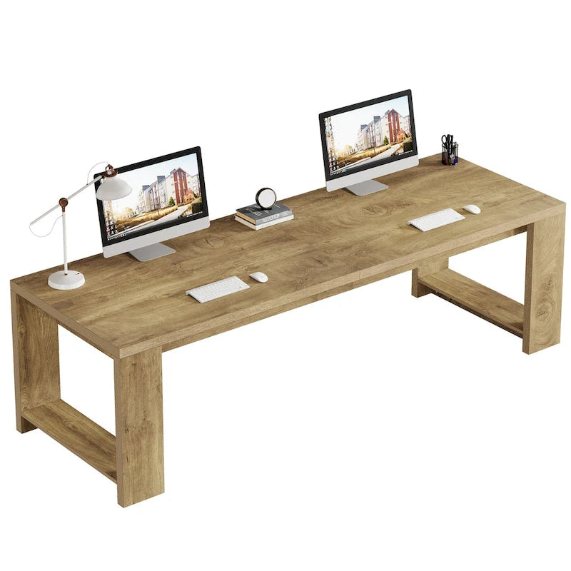 2 Person Desk, 86 Extra Long Desk, Double Computer Desk Workstation