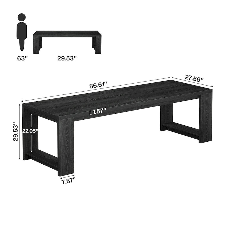 2 Person Desk, 86 Extra Long Desk, Double Computer Desk Workstation