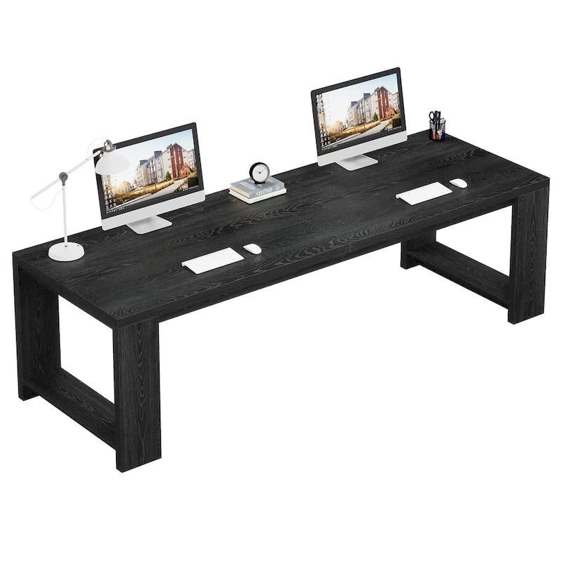 2 Person Desk, 86 Extra Long Desk, Double Computer Desk Workstation