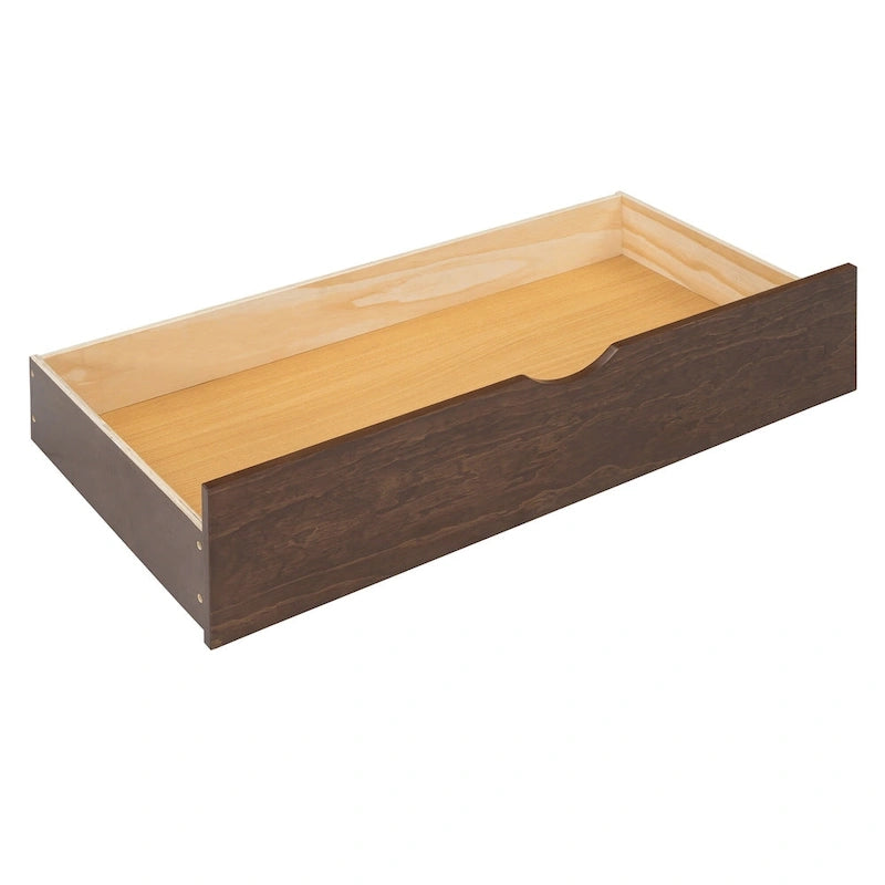 Queen Size Bed Frame with Twin XL Size Trundle and 2 Big Drawers, Wooden Platform Bed with Headboard and Slats Support