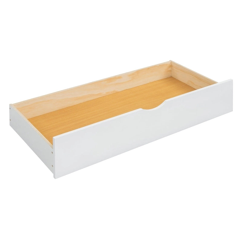 Queen Size Bed Frame with Twin XL Size Trundle and 2 Big Drawers, Wooden Platform Bed with Headboard and Slats Support