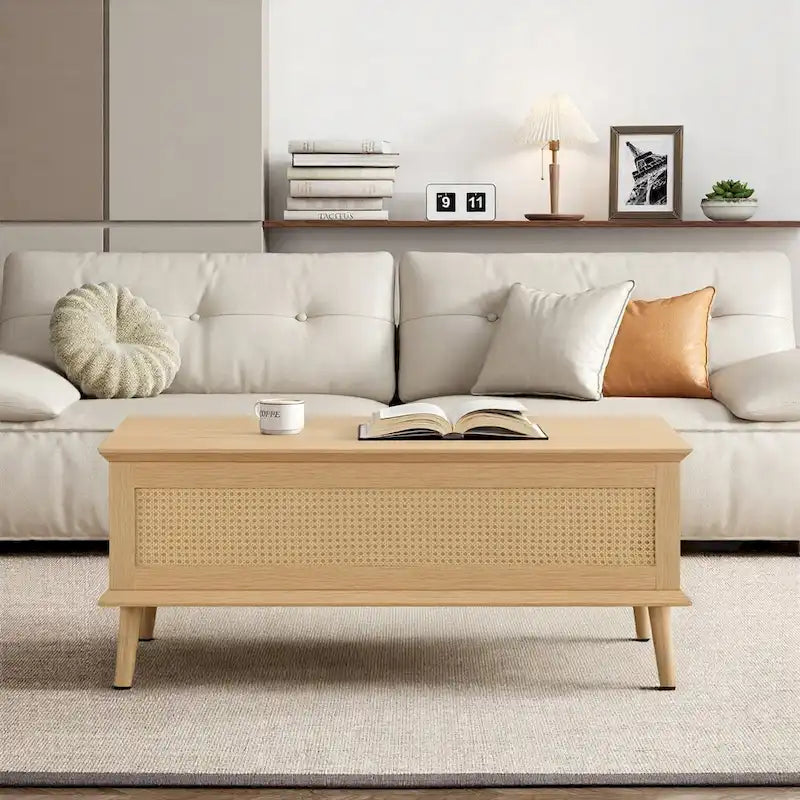Chelsea Square Teagan Rattan Lift-Top Coffee Table with Storage - 42 x 17