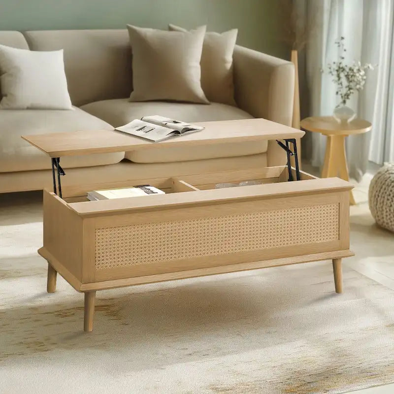 Chelsea Square Teagan Rattan Lift-Top Coffee Table with Storage - 42 x 17