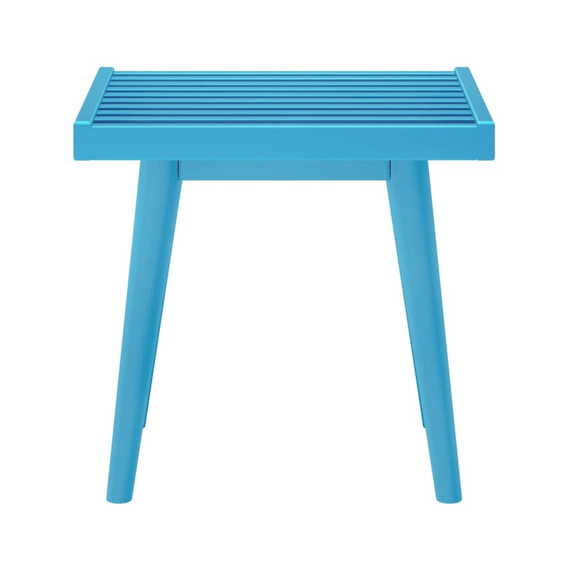 Plank and Beam Mid Century Modern Wood Square Bench