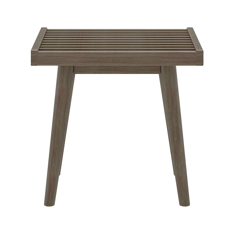 Plank and Beam Mid Century Modern Wood Square Bench