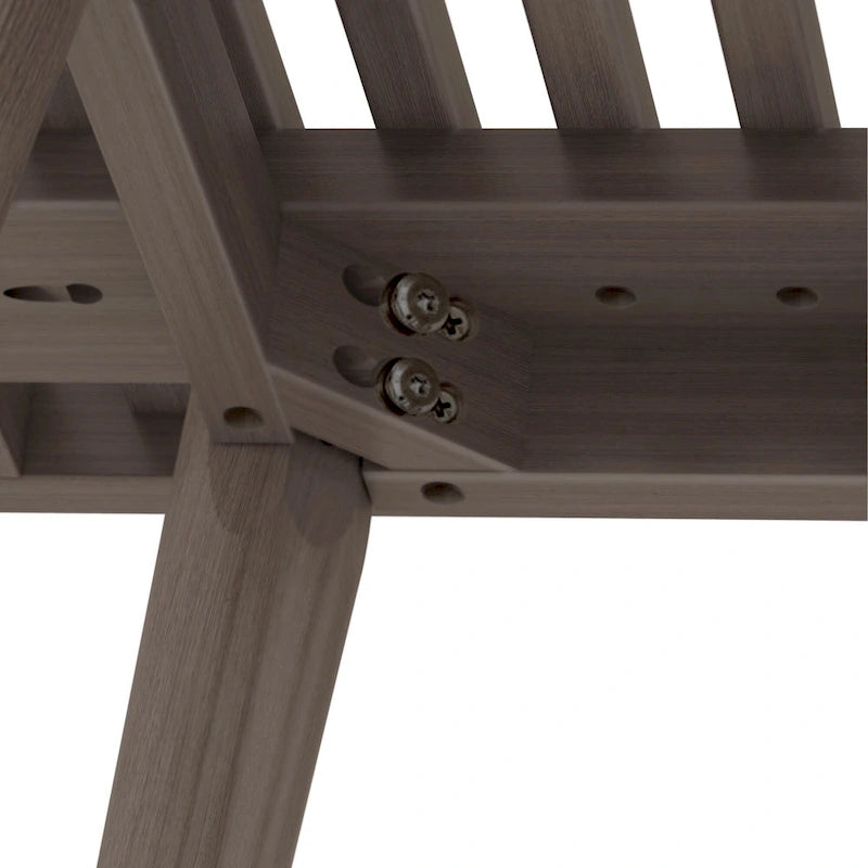 Plank and Beam Mid Century Modern Wood Square Bench