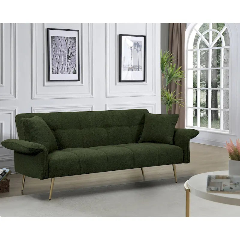 Convertible Double Sofa Bed with Folding Armrests - 31.10 x 70.00 x 31.49