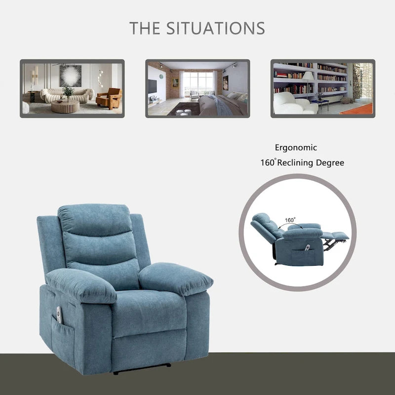 Power Recliner Chair with Adjustable Massage Function, Recliner Chair with Heating System for Living Room